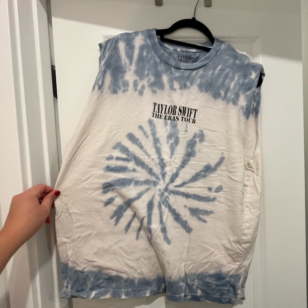 Taylor Swift Eras Tie Dye Blue Tank Top